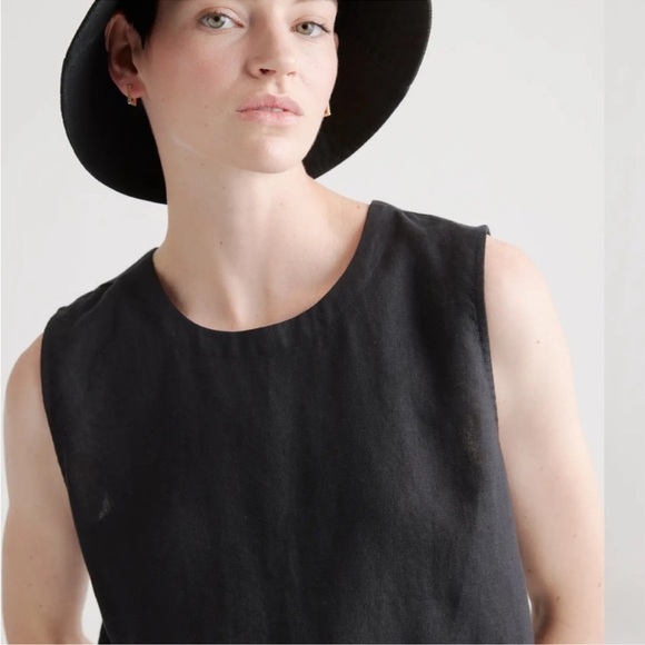 Quince Black European Linen Sleeveless Top size Large - Picture 4 of 15